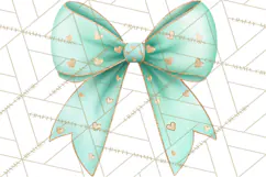 Valentine Bow Clipart PNG, Cute Pastel Bows, Heart Pattern Product Image 4