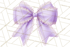 Valentine Bow Clipart PNG, Cute Pastel Bows, Heart Pattern Product Image 2