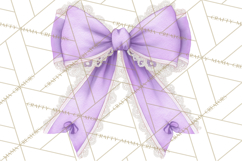 Valentine Bow Clipart PNG, Cute Pastel Bows, Heart Pattern Product Image 3
