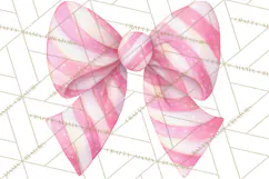 Valentine Bow Clipart PNG, Cute Pastel Bows, Heart Pattern Product Image 2