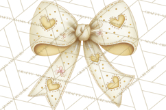 Valentine Bow Clipart PNG, Cute Pastel Bows, Heart Pattern Product Image 3