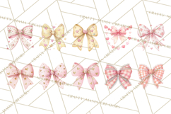 Valentine Bow Clipart PNG, Cute Pastel Bows, Heart Pattern Product Image 2