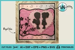 Boy & Girl in Love Silhouette, Valentine Heart, Anniversary Product Image 3
