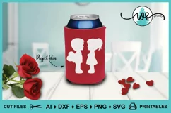 Boy & Girl in Love Silhouette, Valentine Heart, Anniversary Product Image 5