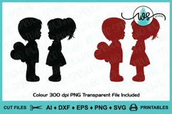 Boy & Girl in Love Silhouette, Valentine Heart, Anniversary Product Image 7