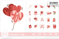 Valentine Clipart Bundle, Pink Valentine Product Image 1