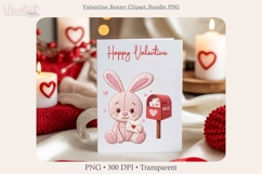 Valentine Bunny Bundle PNG, yarn knitted Love Bunny set Product Image 4