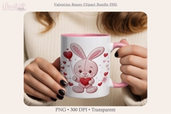Valentine Bunny Bundle PNG, yarn knitted Love Bunny set Product Image 6
