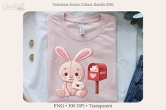 Valentine Bunny Bundle PNG, yarn knitted Love Bunny set Product Image 5