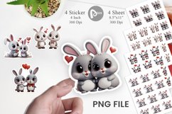 Valentine Bunny Sticker Product Image 1