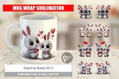Mug Wrap Design Valentine Bunny Product Image 1