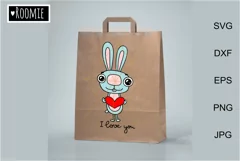 Valentine Bunny with heart svg, I love you shirt design Product Image 3