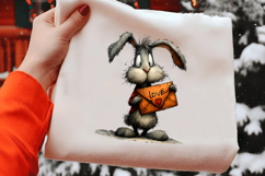 Valentine Bunny With Holding Envelope Clipart Product Image 2