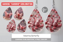 Earring teardrop sublimation design Valentine Butterfly Product Image 1