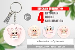 Keychain Valentine Butterfly Cartoon Product Image 1