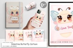 Digital Paper Valentine Butterfly Cartoon Product Image 1