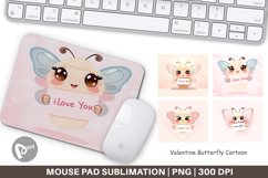 Mouse Pad Valentine Butterfly Cartoon Product Image 1