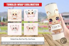Tumbler Wrap Valentine Butterfly Cartoon Product Image 1