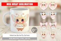 Mug Wrap Design Valentine Butterfly Cartoon Product Image 1