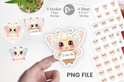 Valentine Butterfly Cartoon Sticker Product Image 1
