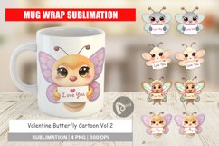 Mug Wrap Design Valentine Butterfly Cartoon Product Image 1