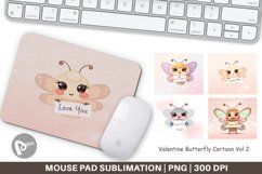 Mouse Pad Valentine Butterfly Cartoon Product Image 1