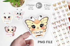 Valentine Butterfly Cartoon Sticker Product Image 1