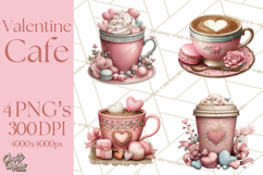 Cozy Valentine Café PNG Coffee and Cocoa Clipart Product Image 1
