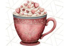 Cozy Valentine Café PNG Coffee and Cocoa Clipart Product Image 5