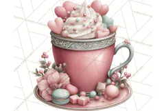 Cozy Valentine Café PNG Coffee and Cocoa Clipart Product Image 2