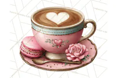 Cozy Valentine Café PNG Coffee and Cocoa Clipart Product Image 3