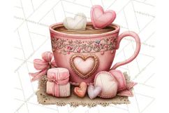 Cozy Valentine Café PNG Coffee and Cocoa Clipart Product Image 4