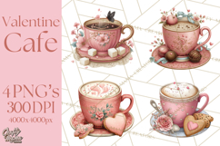 Cozy Valentine Café PNG Coffee and Cocoa Clipart Product Image 1