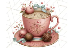 Cozy Valentine Café PNG Coffee and Cocoa Clipart Product Image 3