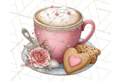 Cozy Valentine Café PNG Coffee and Cocoa Clipart Product Image 5