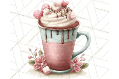 Cozy Valentine Café PNG Coffee and Cocoa Clipart Product Image 3