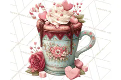 Cozy Valentine Café PNG Coffee and Cocoa Clipart Product Image 5