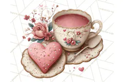 Cozy Valentine Café PNG Coffee and Cocoa Clipart Product Image 2