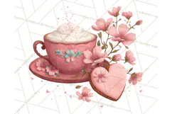 Cozy Valentine Café PNG Coffee and Cocoa Clipart Product Image 3