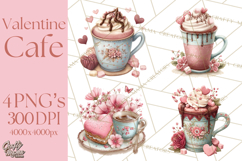 Cozy Valentine Café PNG Coffee and Cocoa Clipart Product Image 1