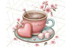 Cozy Valentine Café PNG Coffee and Cocoa Clipart Product Image 3