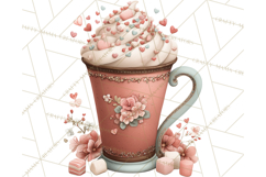 Cozy Valentine Café PNG Coffee and Cocoa Clipart Product Image 5