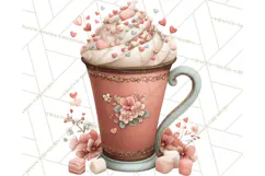 Cozy Valentine Café PNG Coffee and Cocoa Clipart Product Image 5