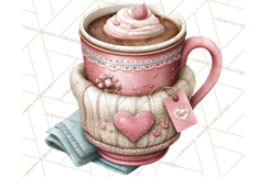 Cozy Valentine Café PNG Coffee and Cocoa Clipart Product Image 4