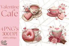 Cozy Valentine Café PNG Coffee and Cocoa Clipart Product Image 1