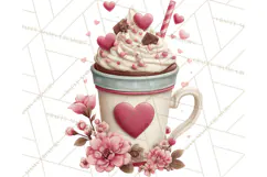 Cozy Valentine Café PNG Coffee and Cocoa Clipart Product Image 4