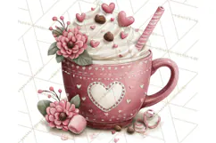 Cozy Valentine Café PNG Coffee and Cocoa Clipart Product Image 5