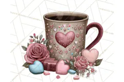 Cozy Valentine Café PNG Coffee and Cocoa Clipart Product Image 2