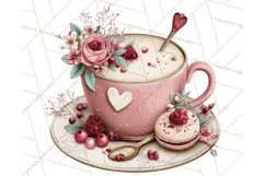 Cozy Valentine Café PNG Coffee and Cocoa Clipart Product Image 3