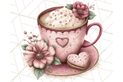 Cozy Valentine Café PNG Coffee and Cocoa Clipart Product Image 4